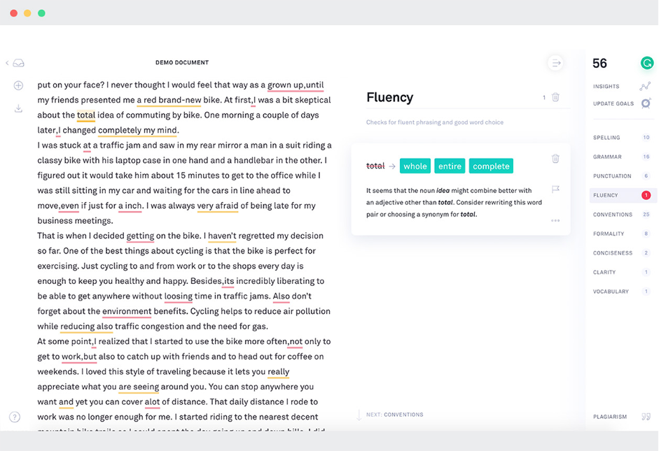 Grammarly Interface
