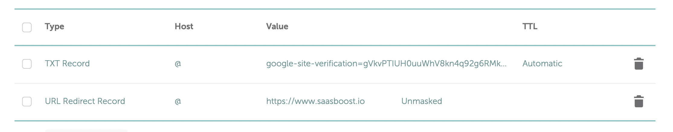 Google Workspace domain verification TXT record